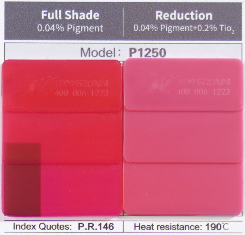 Ranbar P1250 Organic Pigment Color Swatches