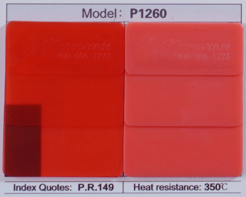 Ranbar Red P1260 Organic Pigment Color Swatches